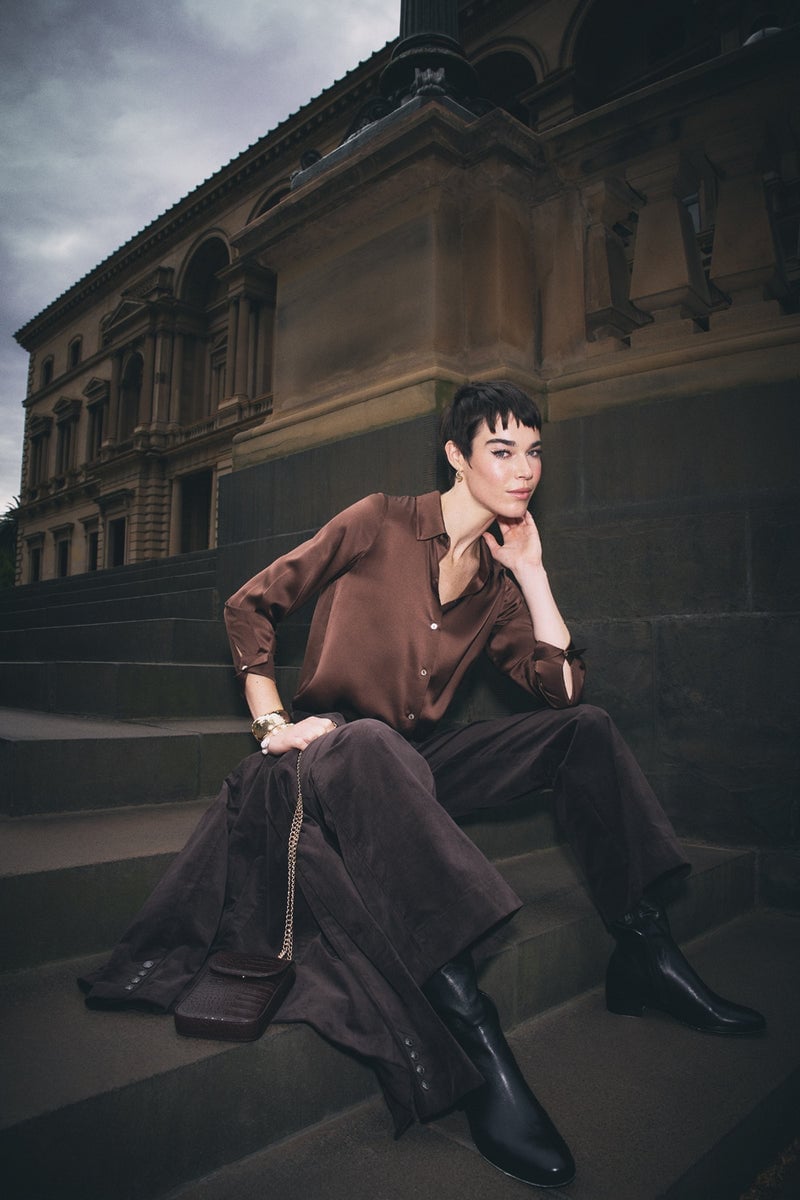 Satin shirt with corduroy trousers Satin shirt with corduroy trousers — Edgy Outfits