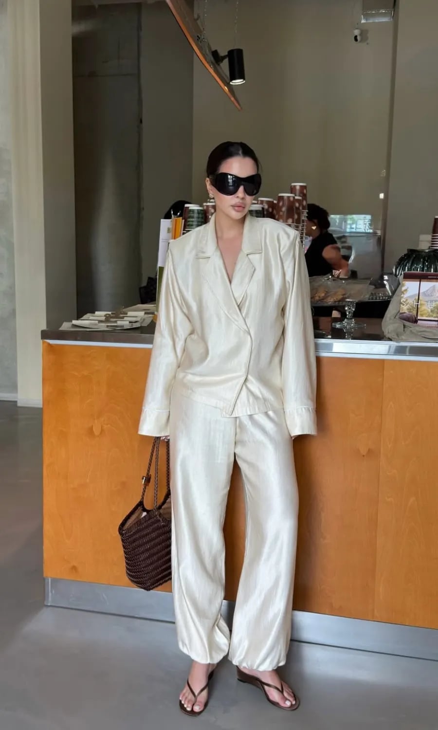 Oversized Silk Blend Blazer With Trousers Oversized Silk Blend Blazer With Trousers — Elegant Outfits