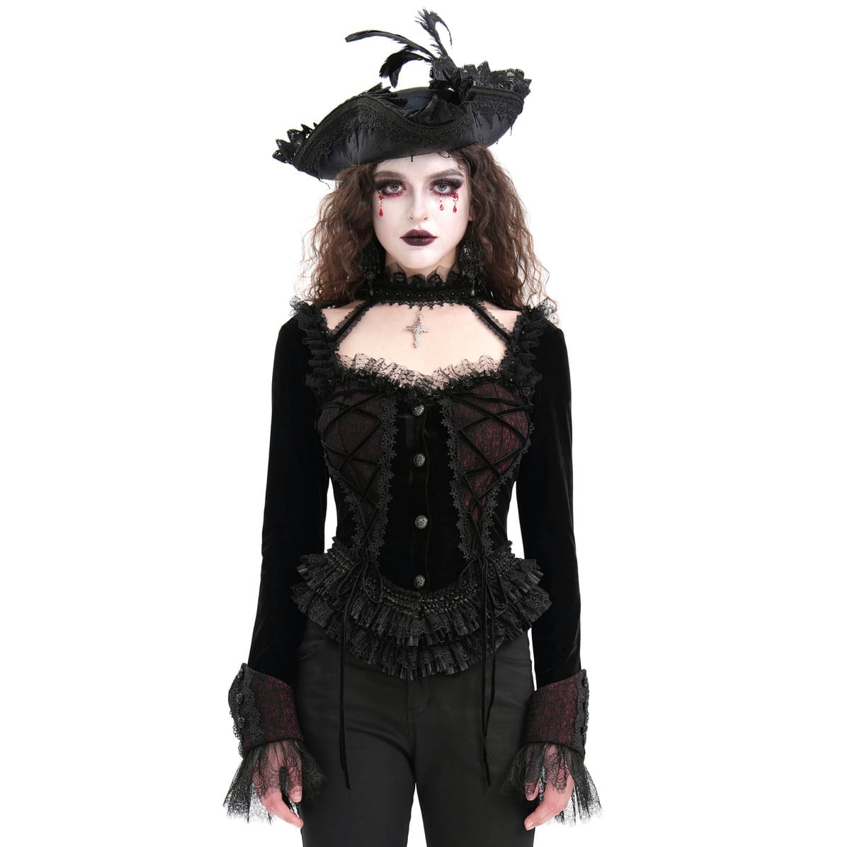 Ornate Gothic Jacket With Lace And Ruffles Ornate Gothic Jacket With Lace And Ruffles — Emo Outfits