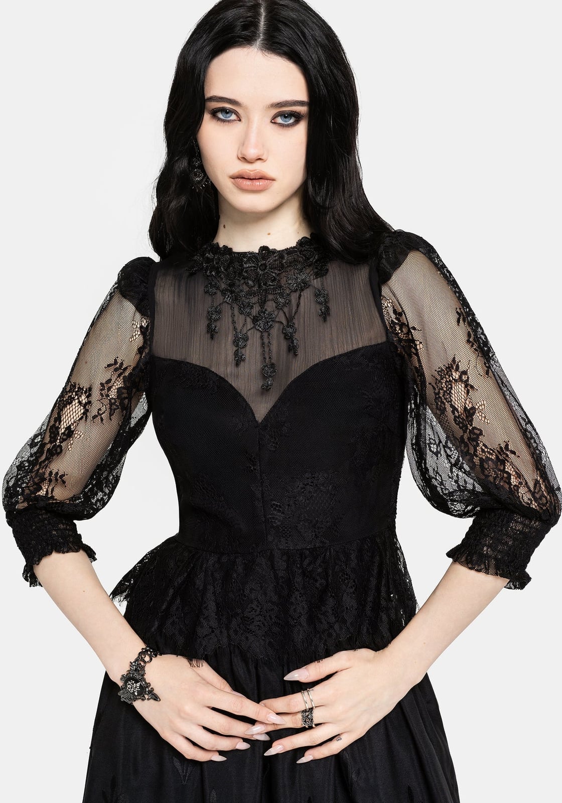 Black Velvet Lace Dress With Choker Necklace Black Velvet Lace Dress With Choker Necklace — Emo Outfits