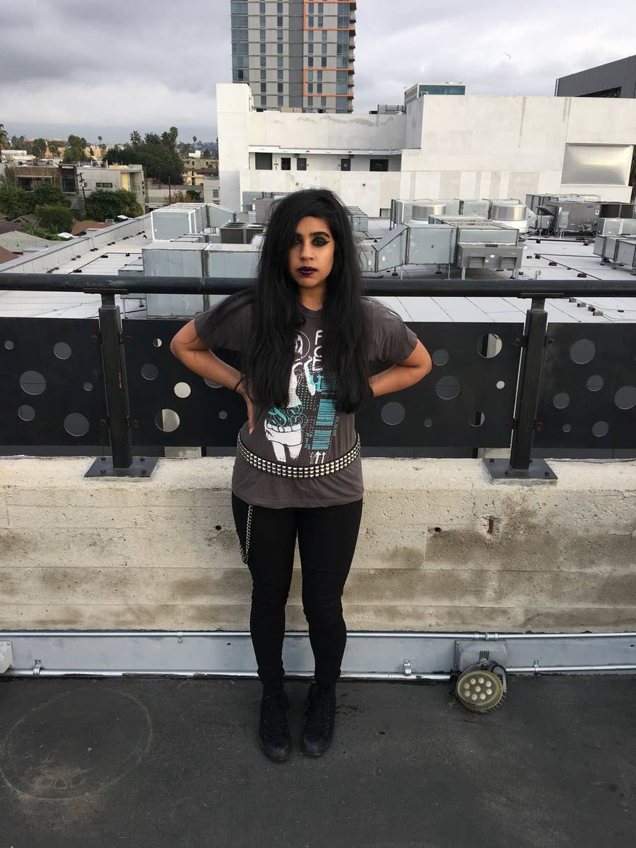 Graphic t-shirt and skinny jeans with studded, Office-Safe Version Graphic t-shirt and skinny jeans with studded, Office-Safe Version — Emo Style