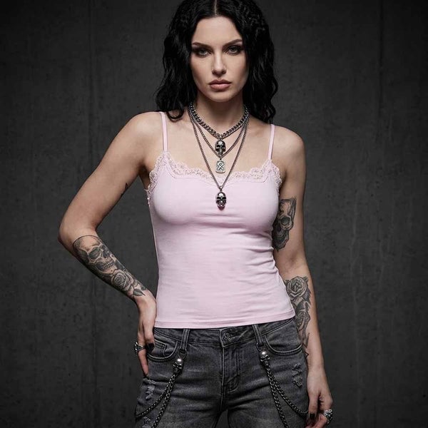 Light pink camisole and distressed gray jeans Light pink camisole and distressed gray jeans — Emo Style