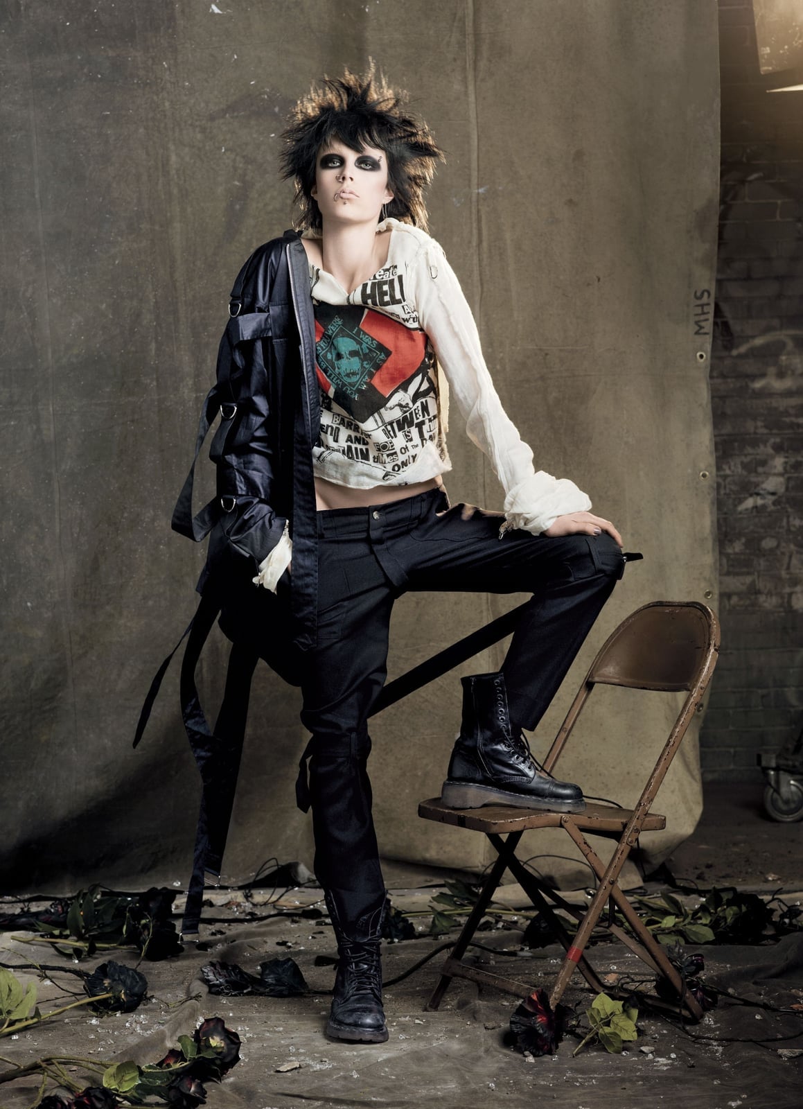 Graphic tee over long sleeve with loose trousers Graphic tee over long sleeve with loose trousers — Emo Style