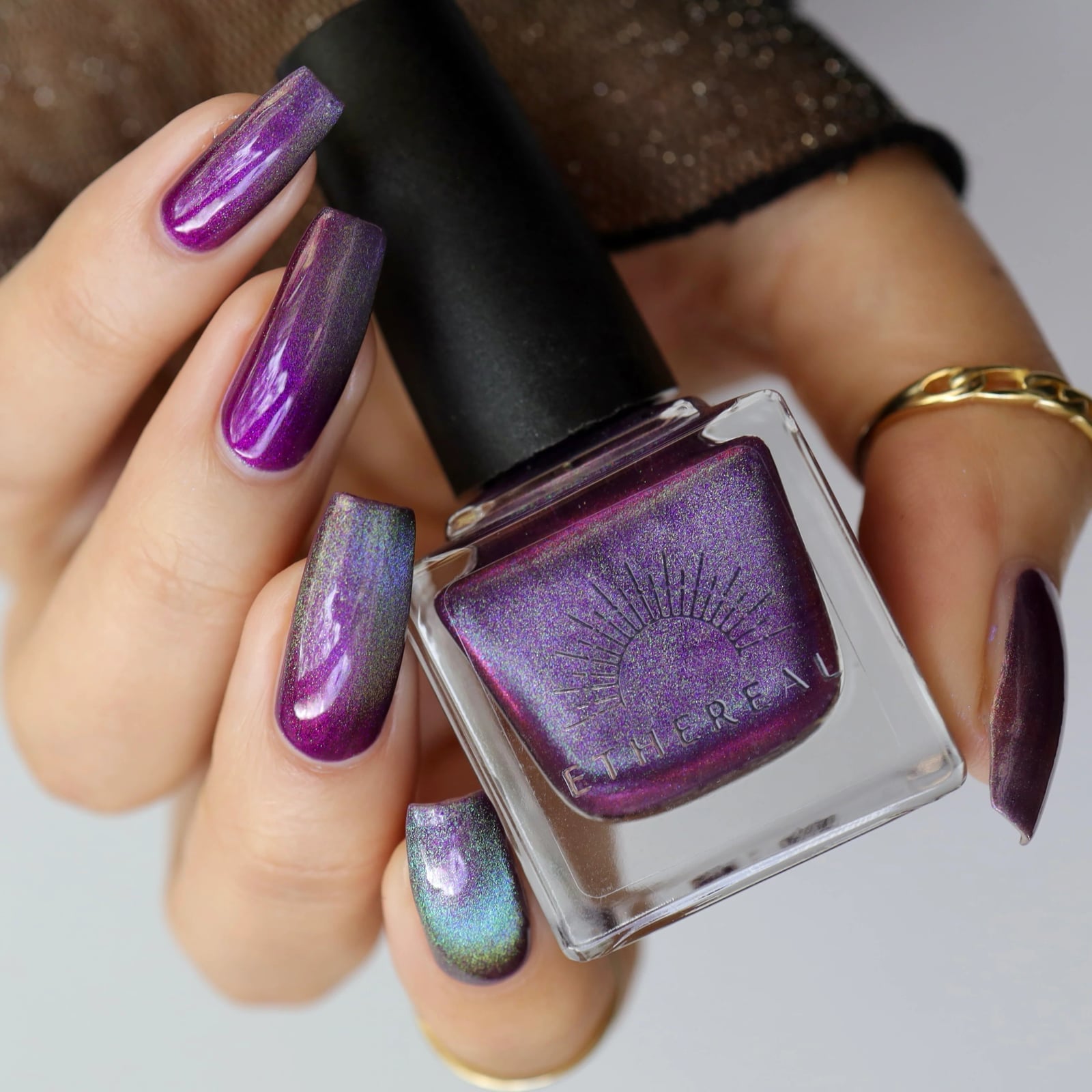 Long Square Holographic Gradient Nails Long Square Holographic Gradient Nails — Ethereal Nails