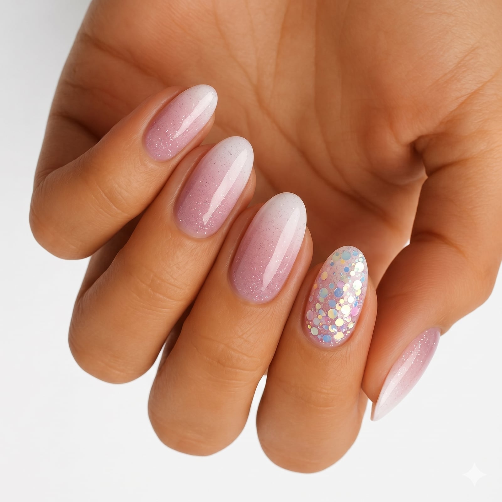 Short Oval Glitter Ombre Nails Short Oval Glitter Ombre Nails — Ethereal Nails