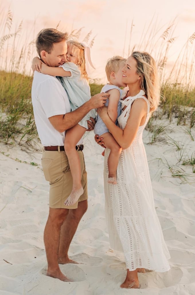 White eyelet sundress for a beach family photoshoot White eyelet sundress for a beach family photoshoot — Family Photo Outfits
