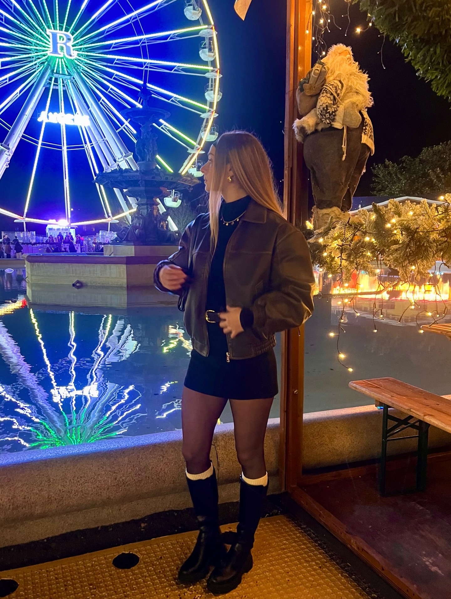 Faux Leather Bomber With Mini Skirt Birthday Bash