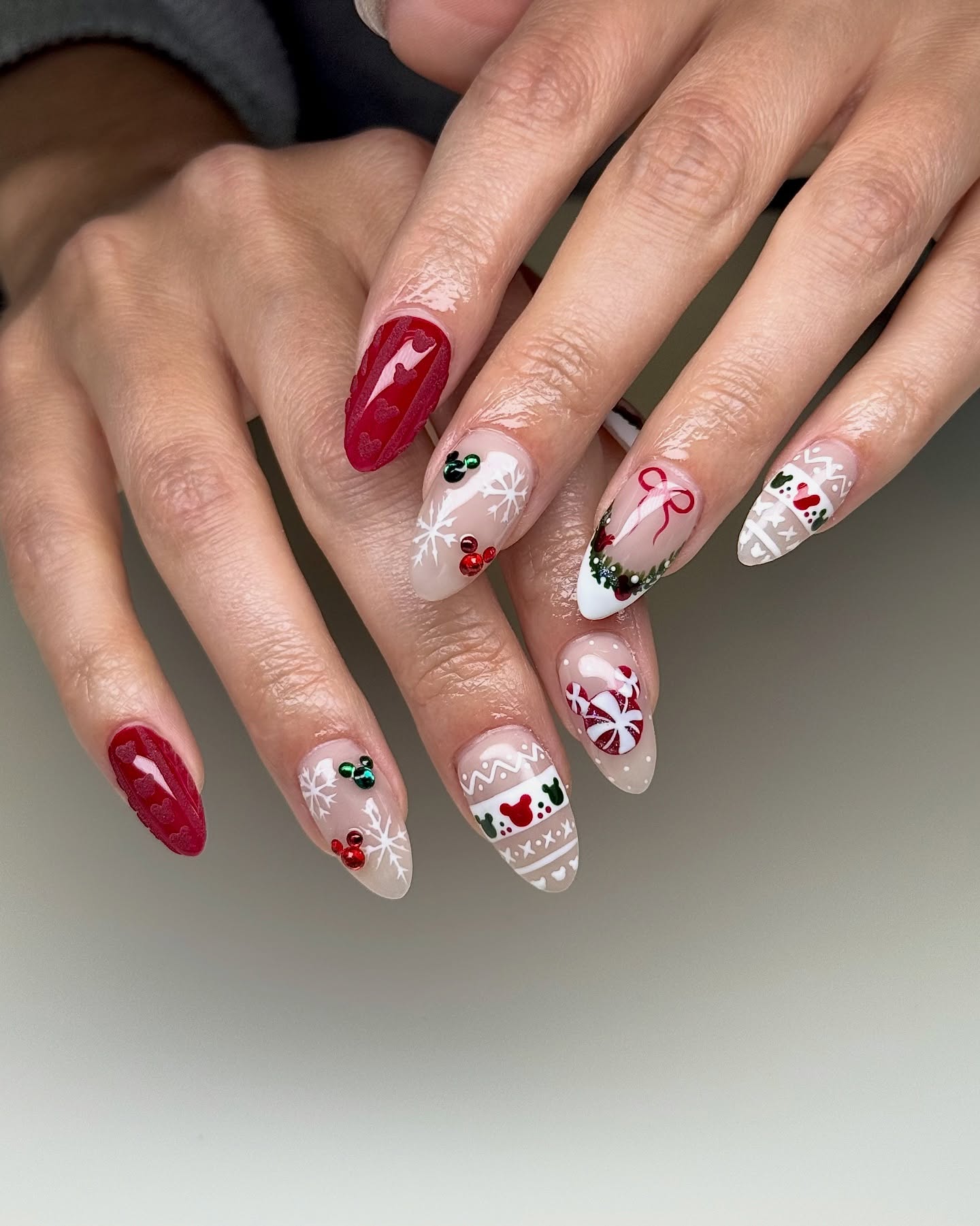 Festive Christmas Character Nail Art