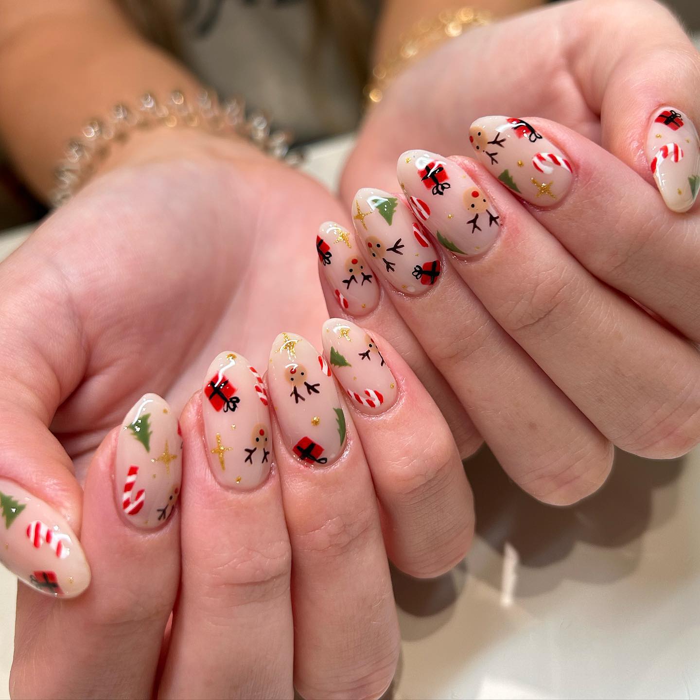 Festive Christmas Character Nail Art