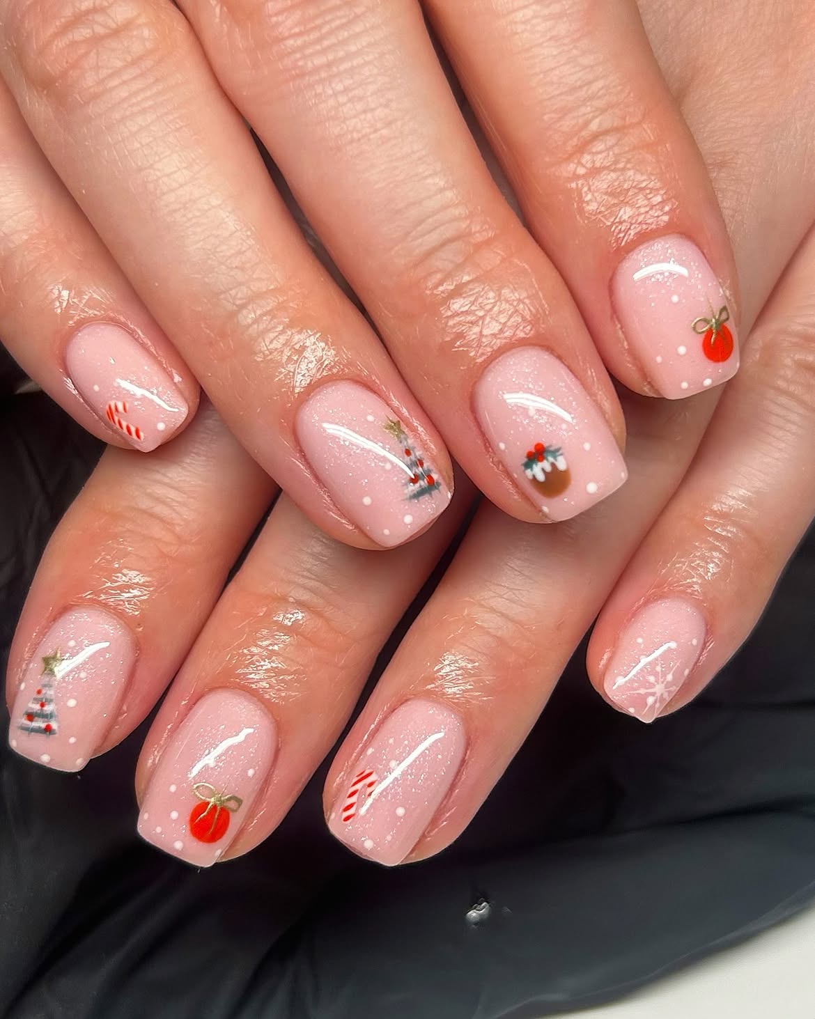 Festive Christmas Character Square Nails