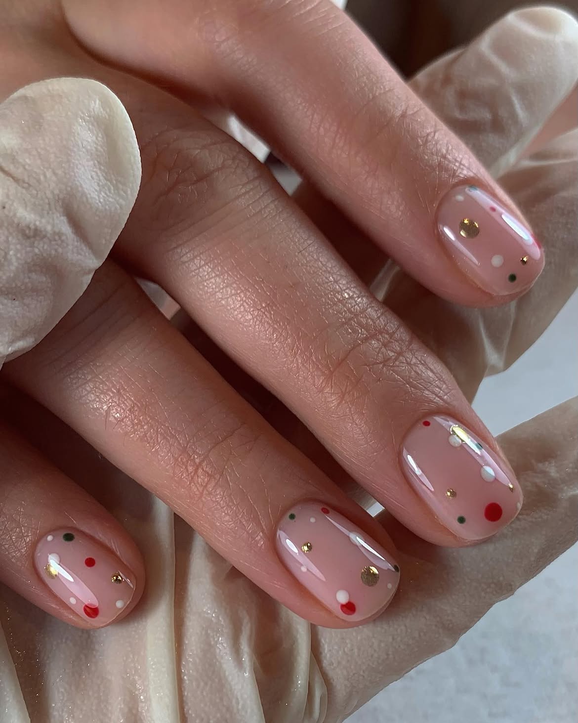 Festive Dot Christmas Nail Art Design