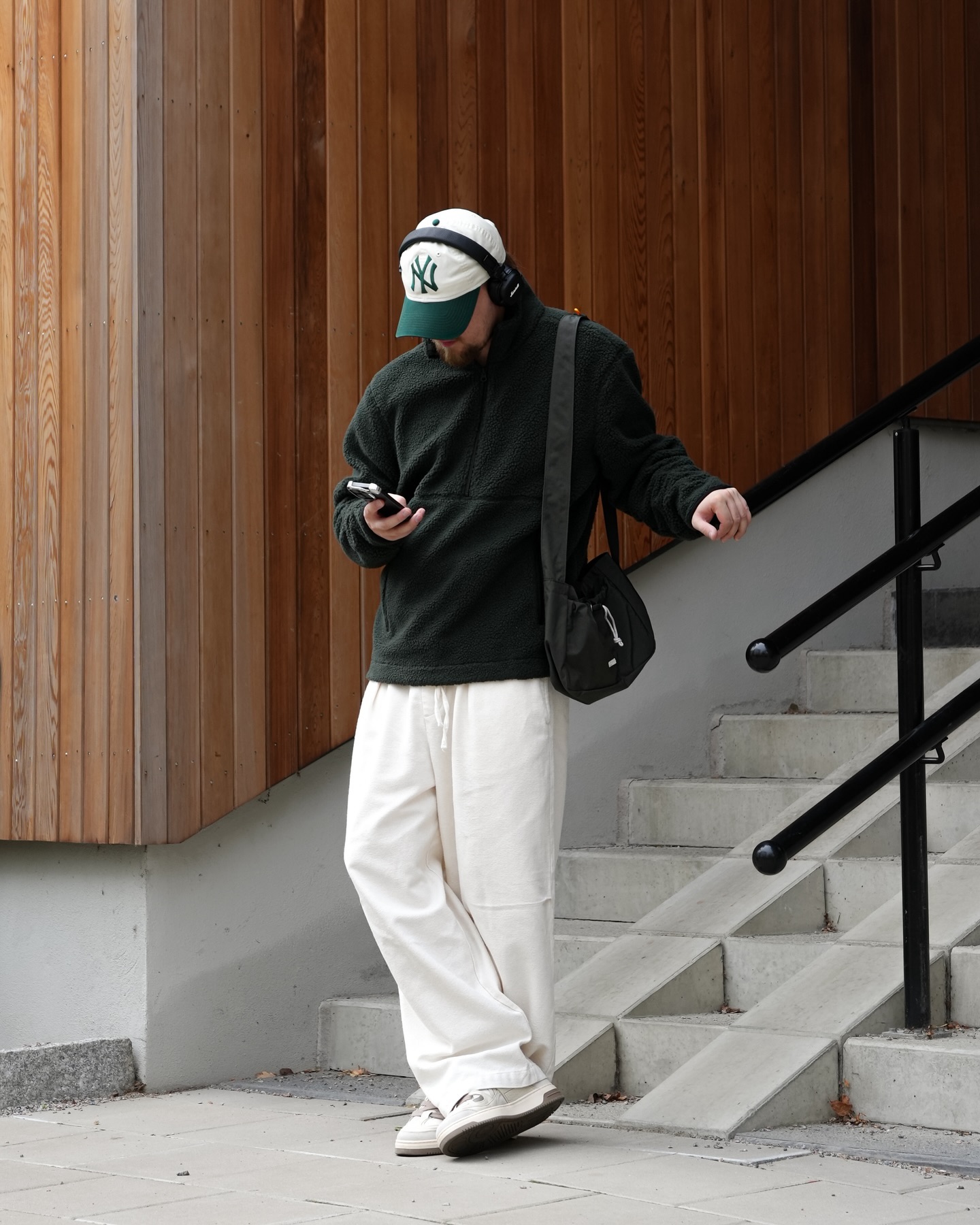 Forest Fleece And Cream Trousers Casual Look