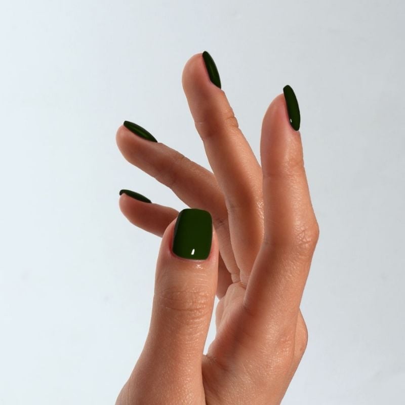 Short Square Deep Glossy Forest Green Short Square Deep Glossy Forest Green — Forest Green Nails