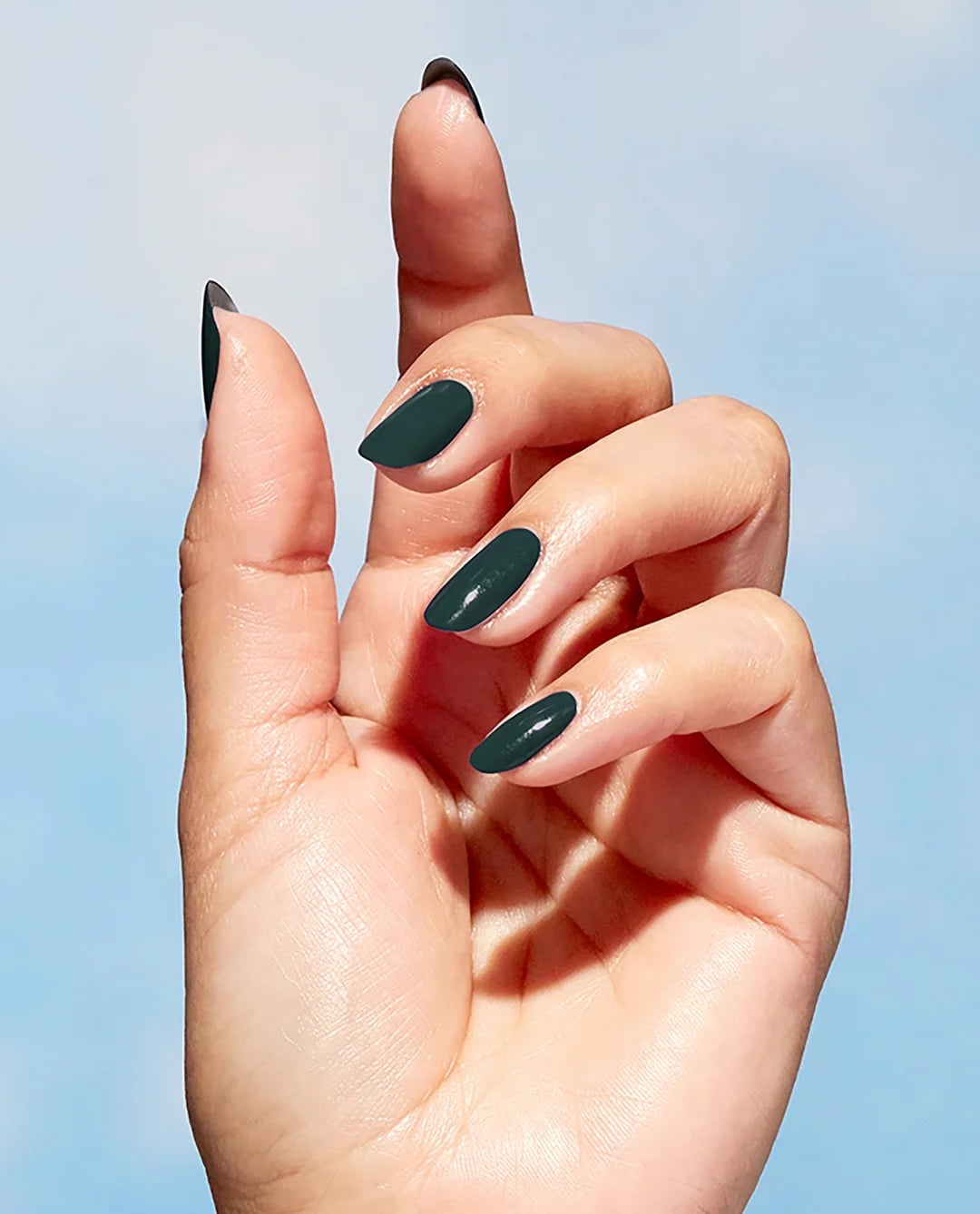 Long Almond Opaque Forest Green Crème Long Almond Opaque Forest Green Crème — Forest Green Nails