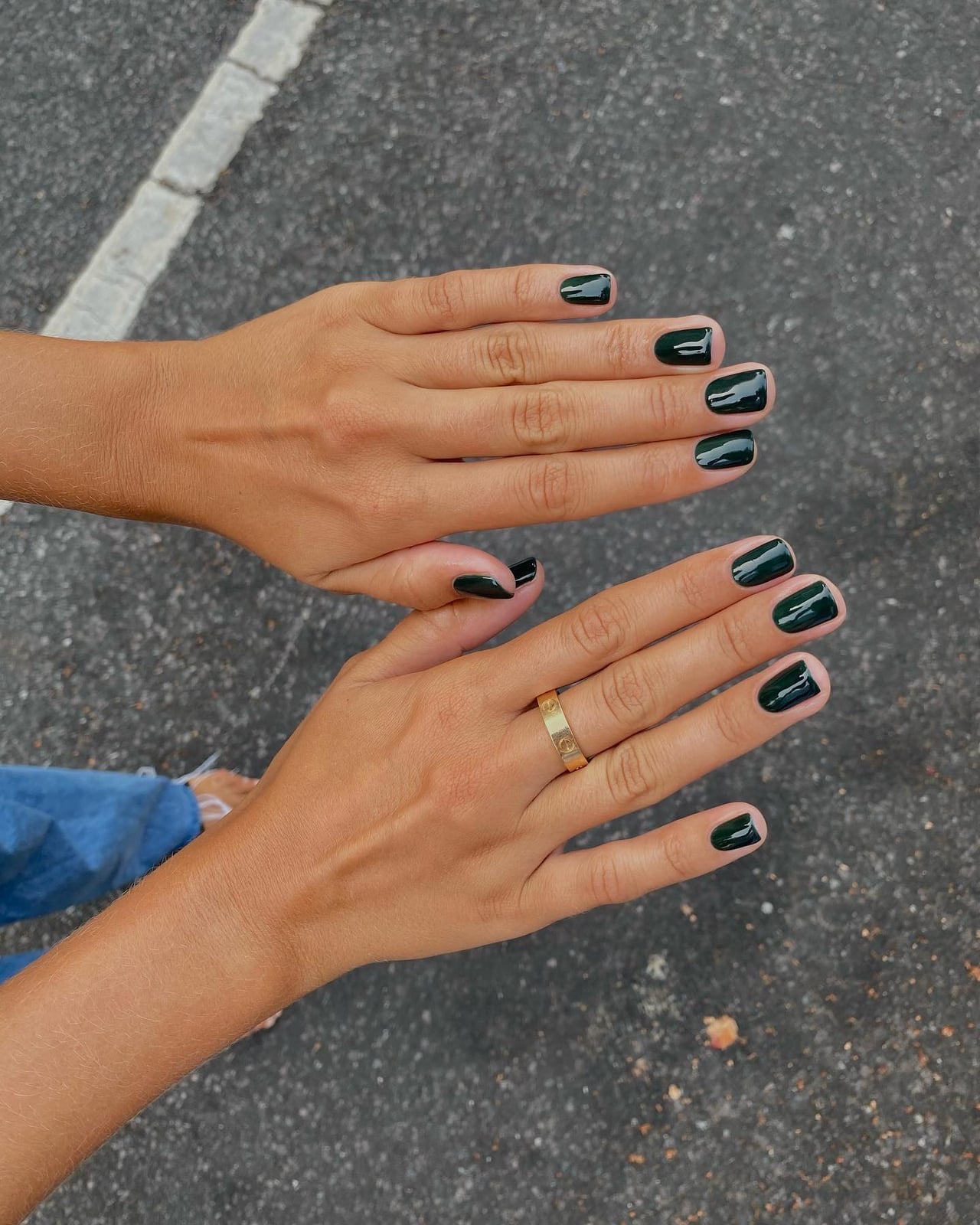 Short Square Deep Opaque Forest Green, квадратная Short Square Deep Opaque Forest Green, квадратная — Forest Green Nails