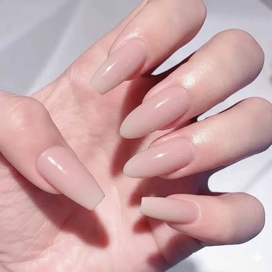 Sheer Milky Pink Glossy Medium Long Oval Nails Sheer Milky Pink Glossy Medium Long Oval Nails — Formal Nails