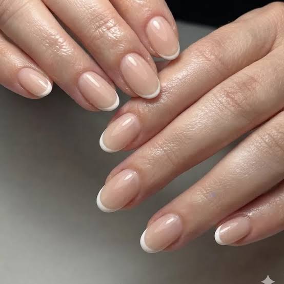 Classic Short Oval White French Tips Classic Short Oval White French Tips — French Tip Nails