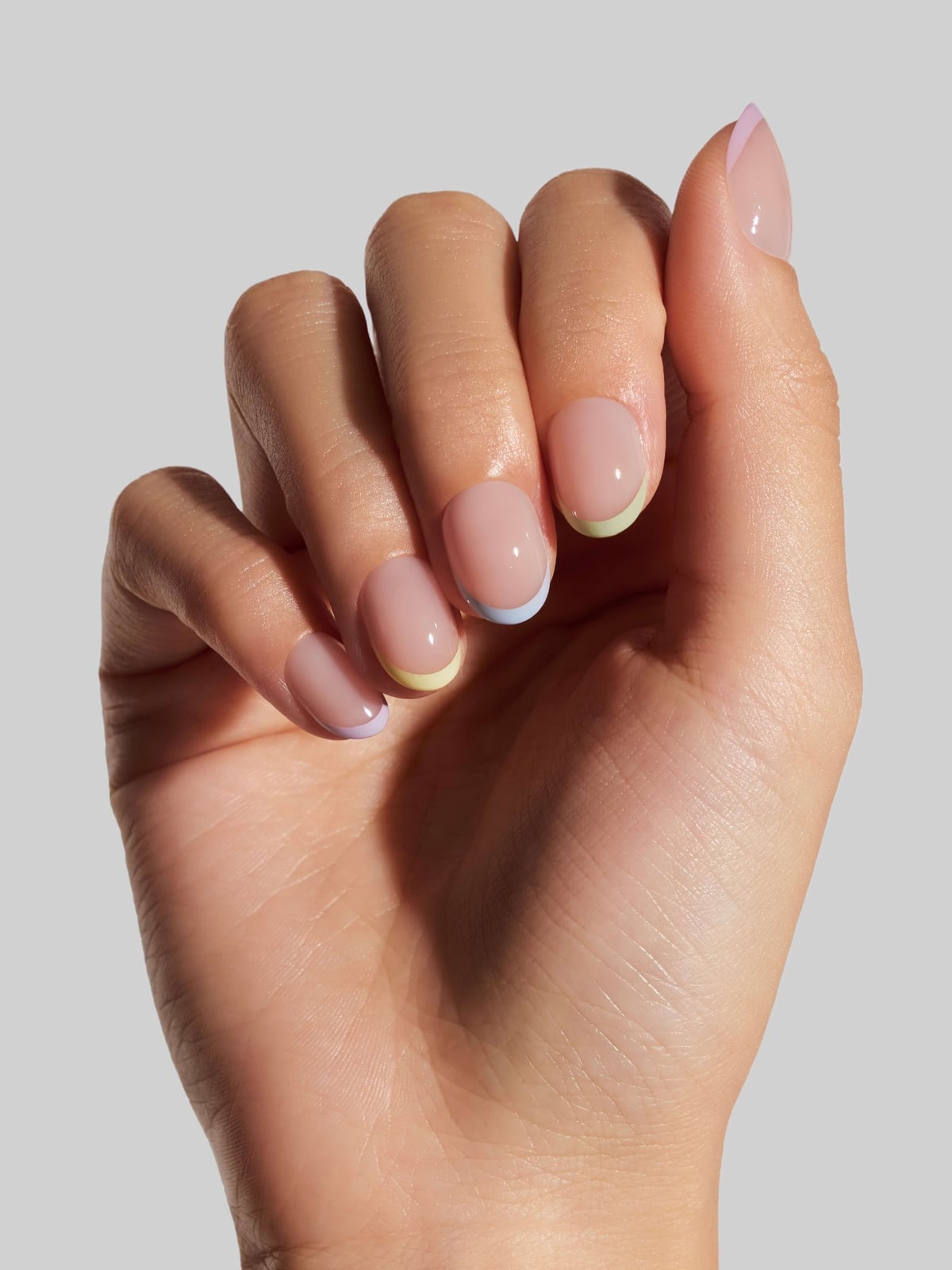 Short Almond Pastel French Tips Short Almond Pastel French Tips — French Tip Nails