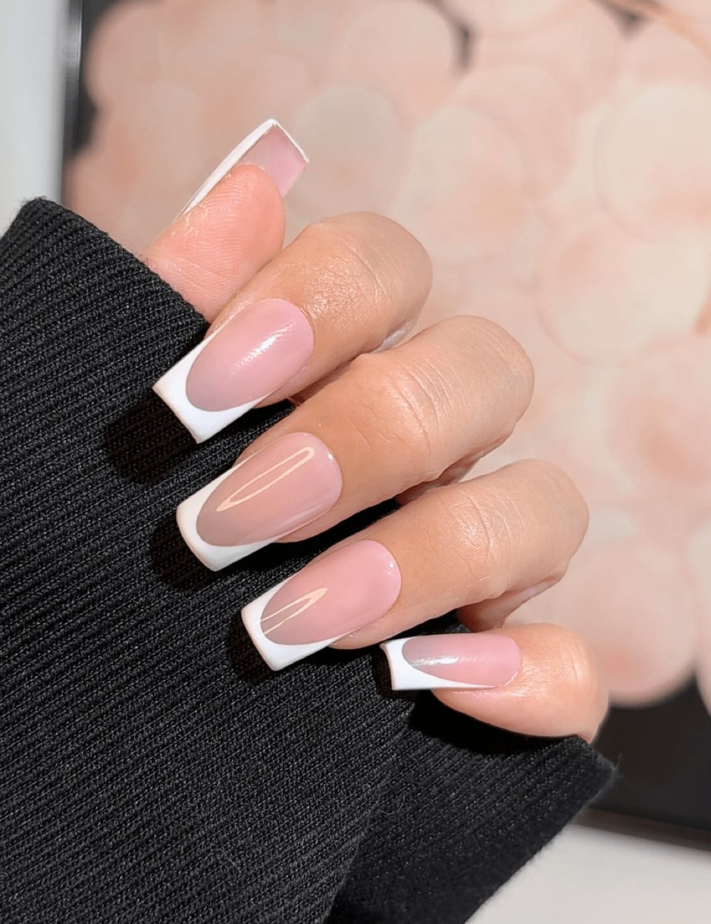 Clean Smile Line French Short Square Nails Clean Smile Line French Short Square Nails — French Tip Nails Square
