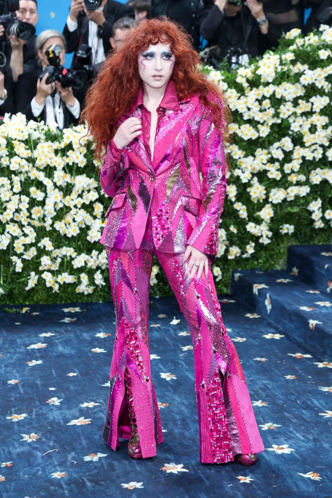 Hot Pink Patchwork Sequin Suit Hot Pink Patchwork Sequin Suit — Gala Outfits
