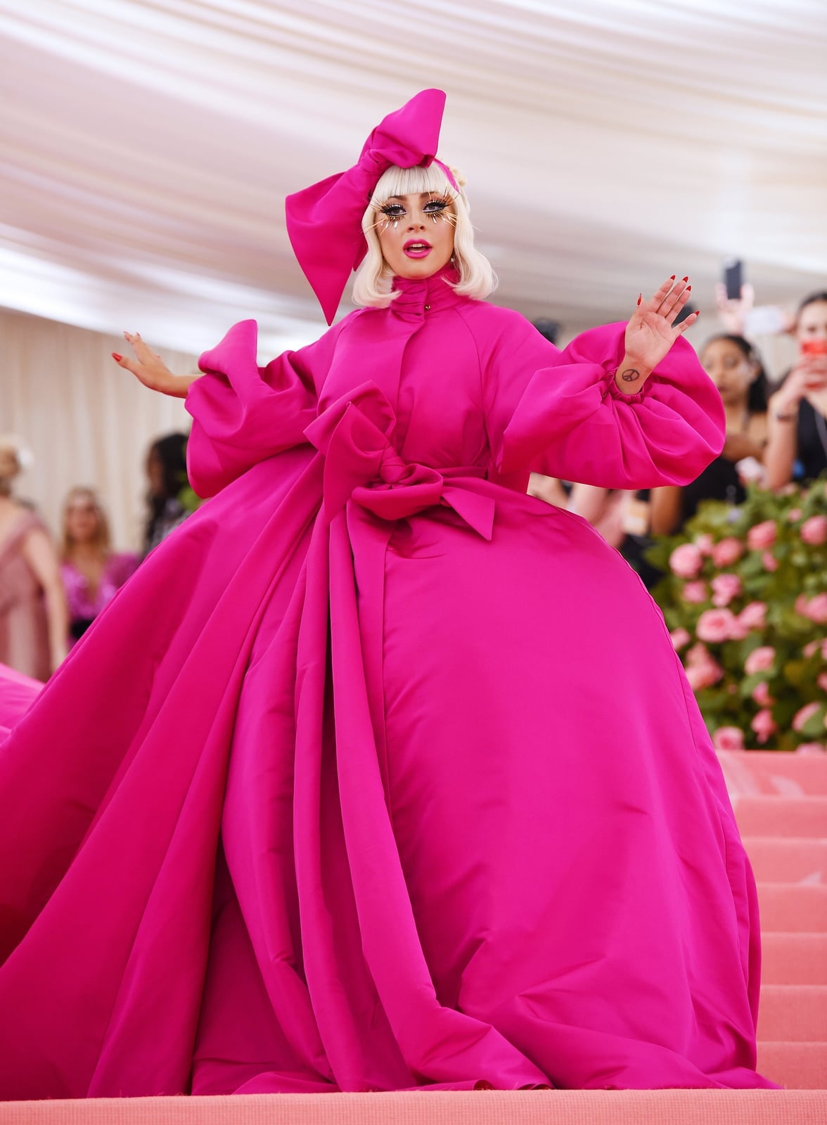 Hot Pink Ballgown With Dramatic Bows Hot Pink Ballgown With Dramatic Bows — Gala Outfits