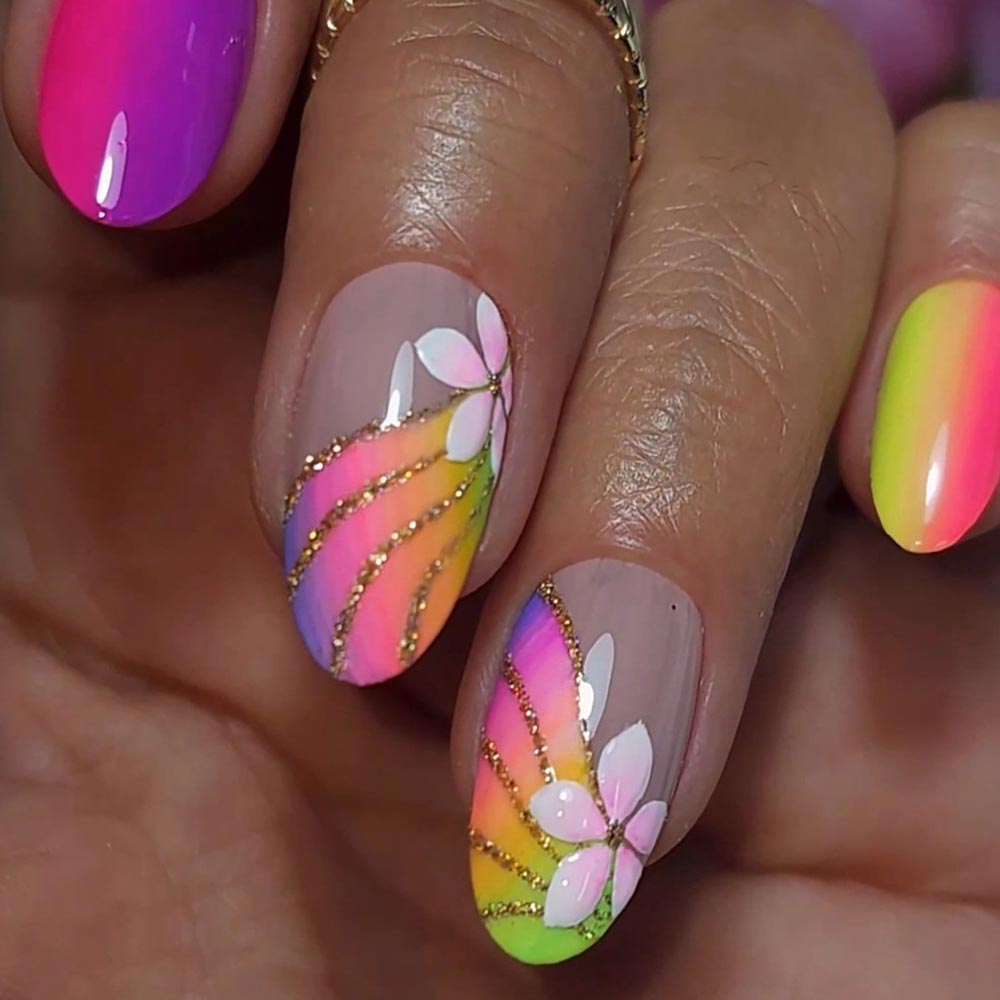 Short Oval Geometric Black Line Nails Short Oval Geometric Black Line Nails — Gel Nail Art