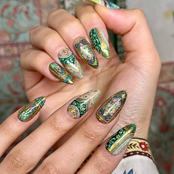 Long Almond Halloween Themed Gel Nails Long Almond Halloween Themed Gel Nails — Gel Nails Colorful