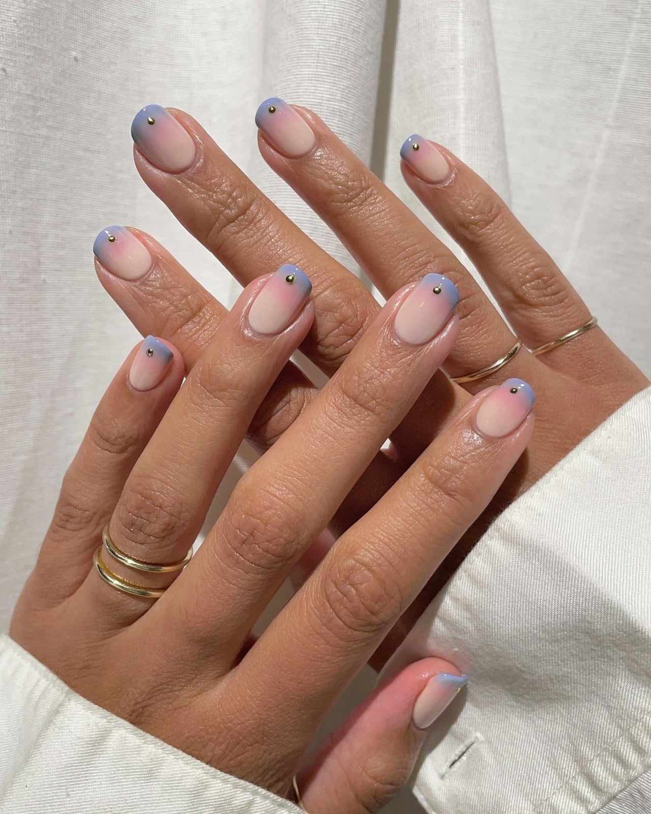 Short Square Ombre French Tip Nails Short Square Ombre French Tip Nails — Gel Nails Colorful
