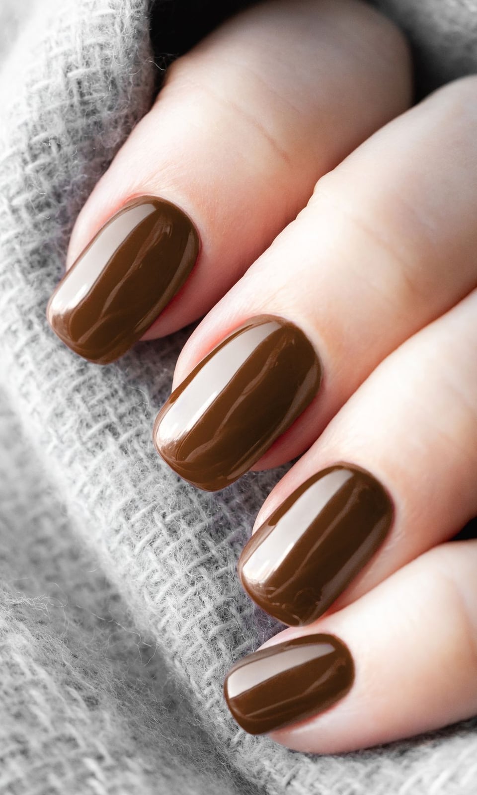Chocolate Brown Glossy Short Square Nails Chocolate Brown Glossy Short Square Nails — Gel Nails Colors