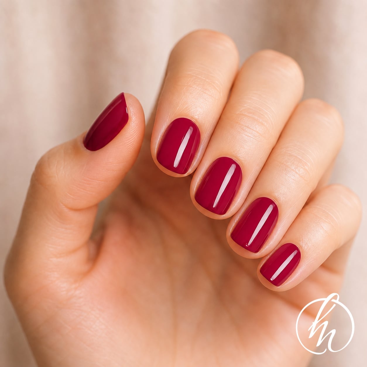 Deep Berry Red Glossy Short Square Nails Deep Berry Red Glossy Short Square Nails — Gel Nails Colors