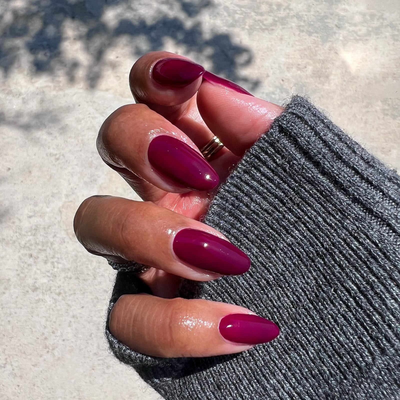 Deep Berry Red Glossy Long Stiletto Nails Deep Berry Red Glossy Long Stiletto Nails — Gel Nails Colors