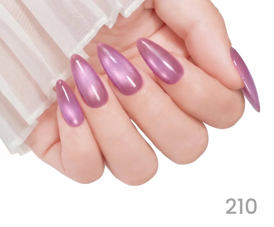 Mauve Cat-Eye Glossy Medium Stiletto Nails Mauve Cat-Eye Glossy Medium Stiletto Nails — Gel Nails Colors