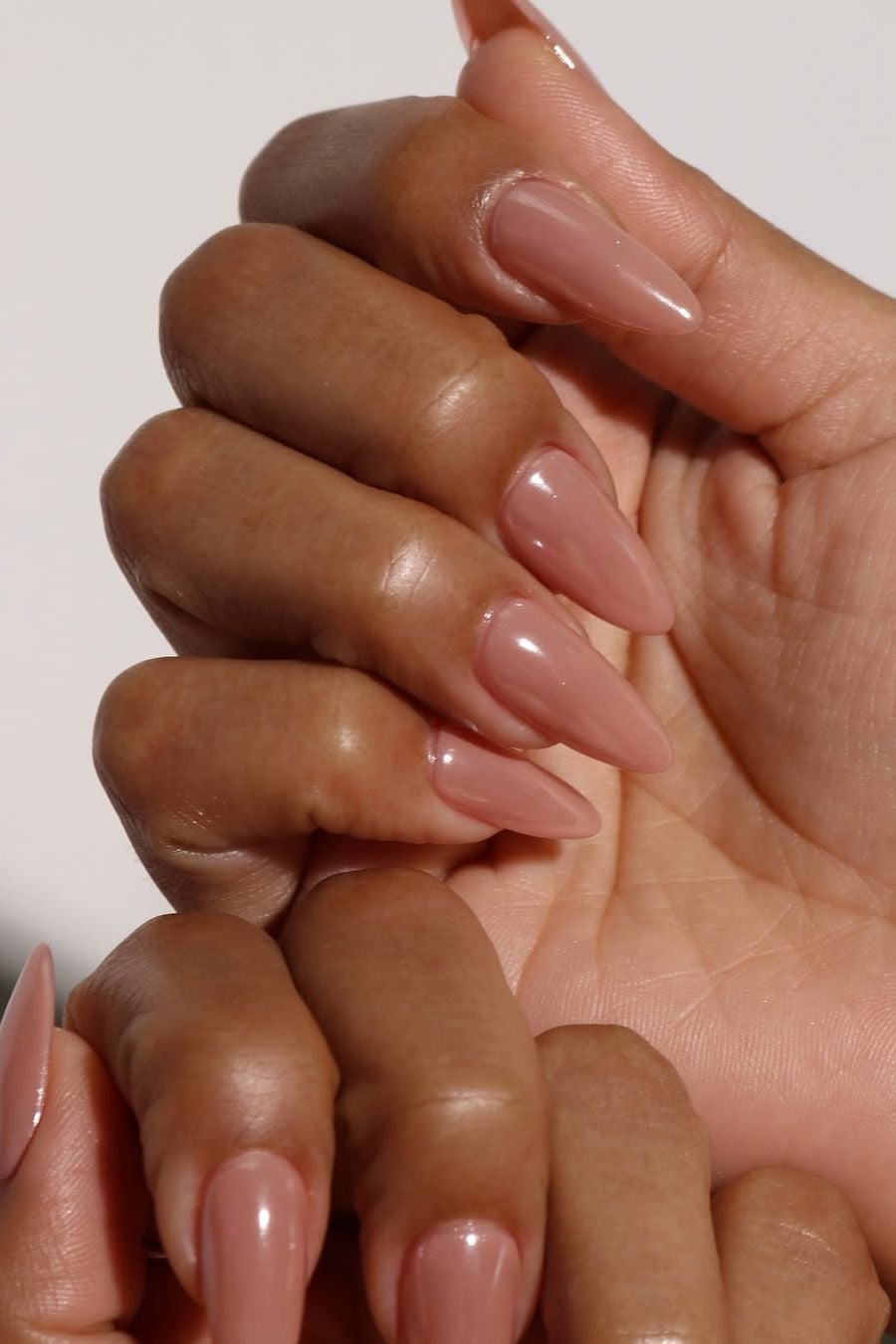 Sheer Nude Pink Milky Glossy Almond Nails Sheer Nude Pink Milky Glossy Almond Nails — Gel Nails Colors