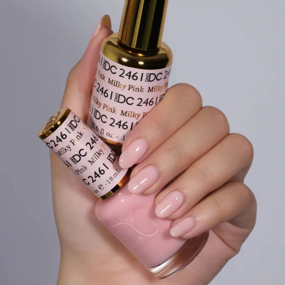 Short Almond Milky Pink Solid Color Short Almond Milky Pink Solid Color — Gel Nails Polish
