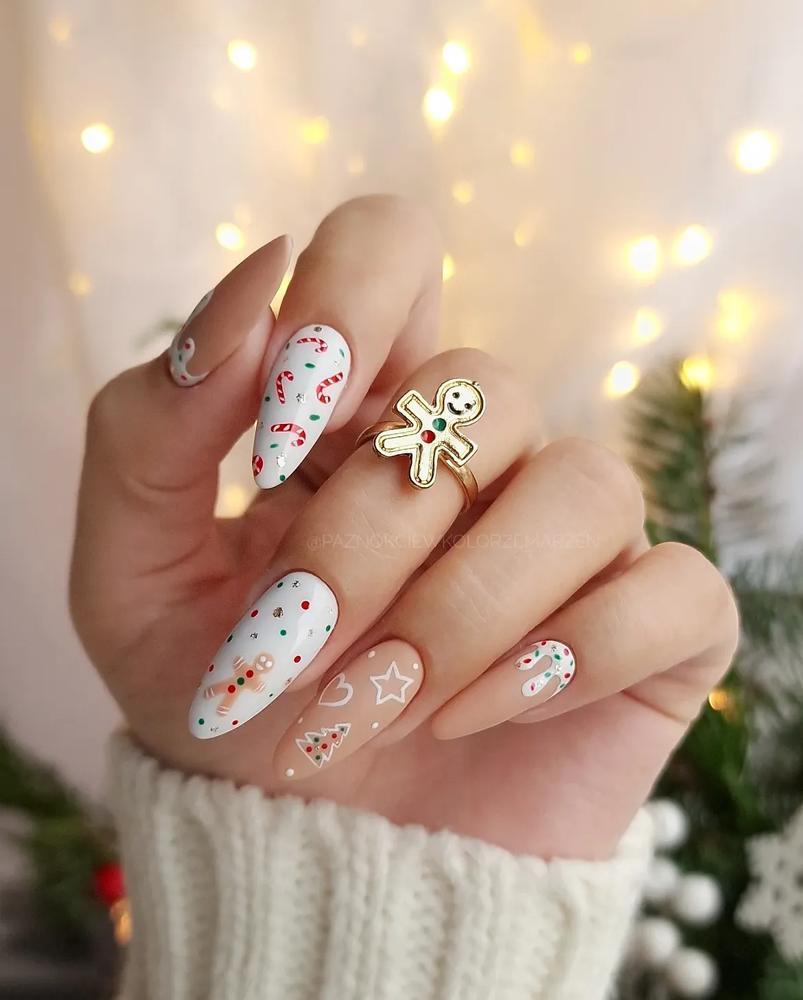 Gingerbread Man Christmas Nail Art Set