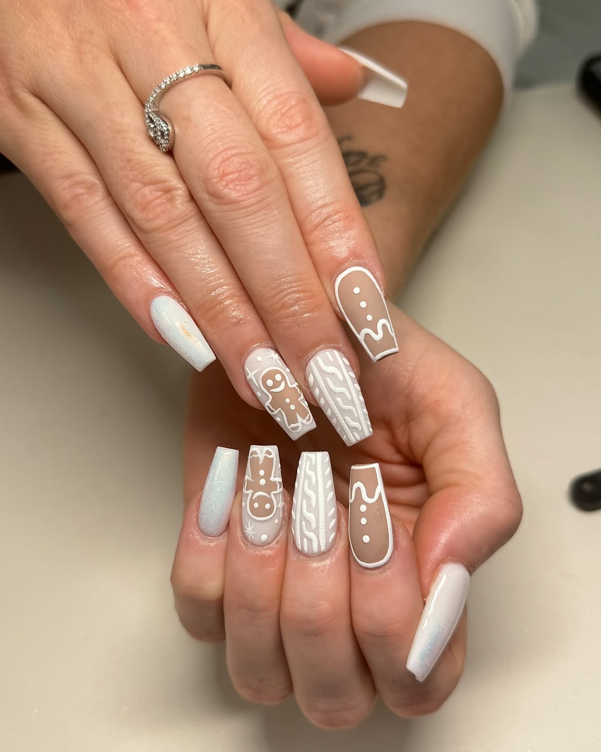 Gingerbread & Sweater Weather Coffin Nails