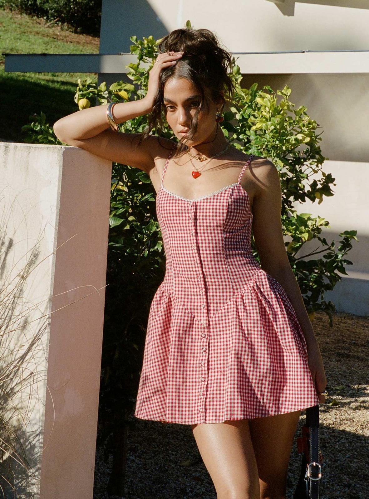 Red Gingham A-Line Mini Dress For Casual Days Red Gingham A-Line Mini Dress For Casual Days — Gingham Dress