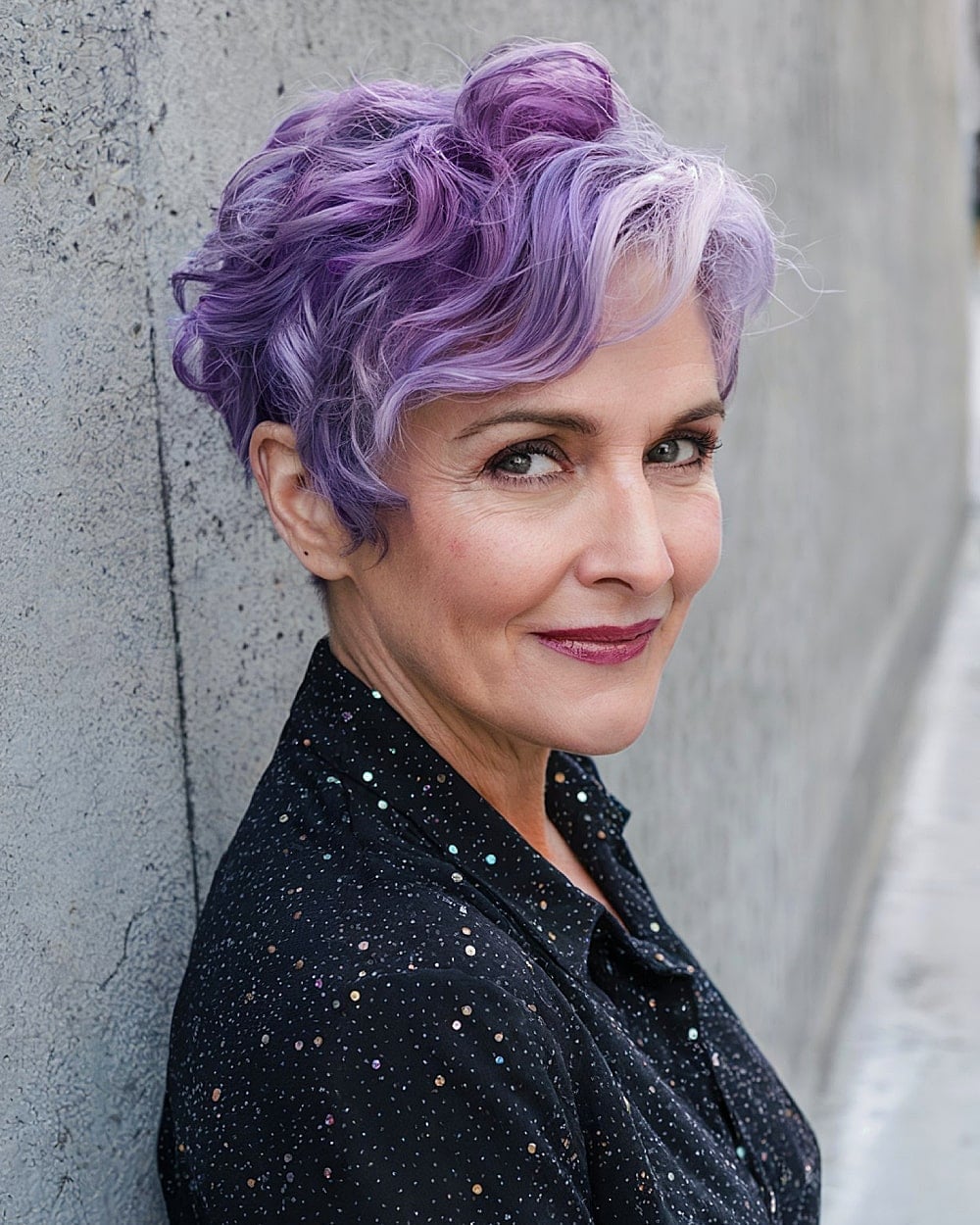 Vibrant Purple Pixie With Wavy Texture Vibrant Purple Pixie With Wavy Texture — Girl Pixie