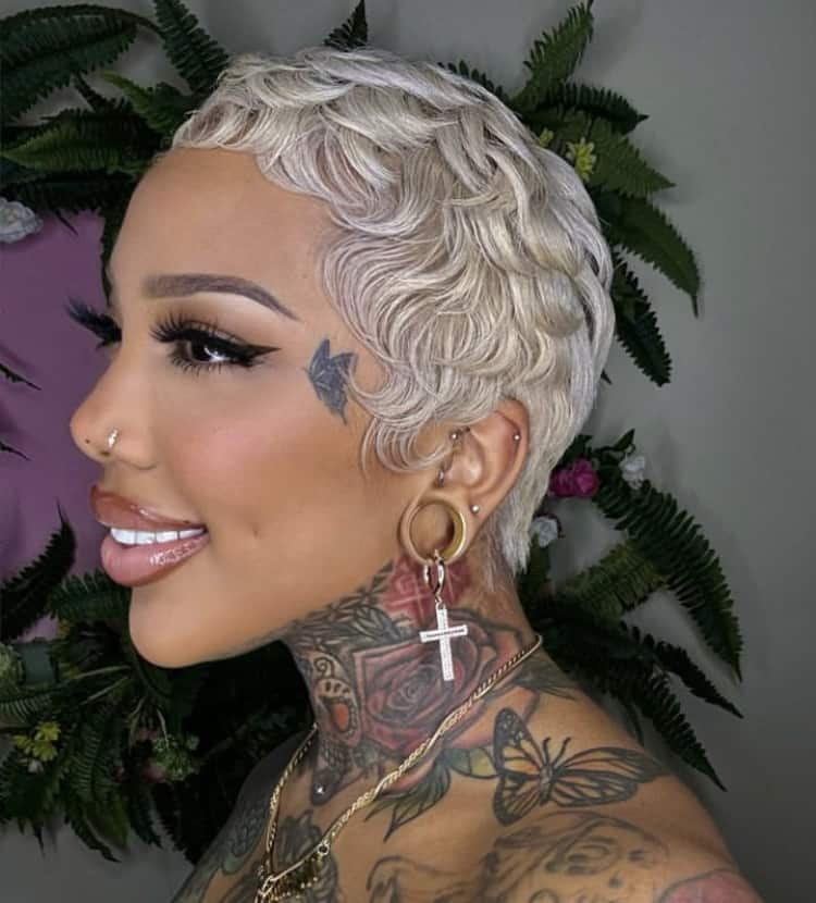 Platinum Blonde Pixie With Finger Waves Platinum Blonde Pixie With Finger Waves — Girl Pixie