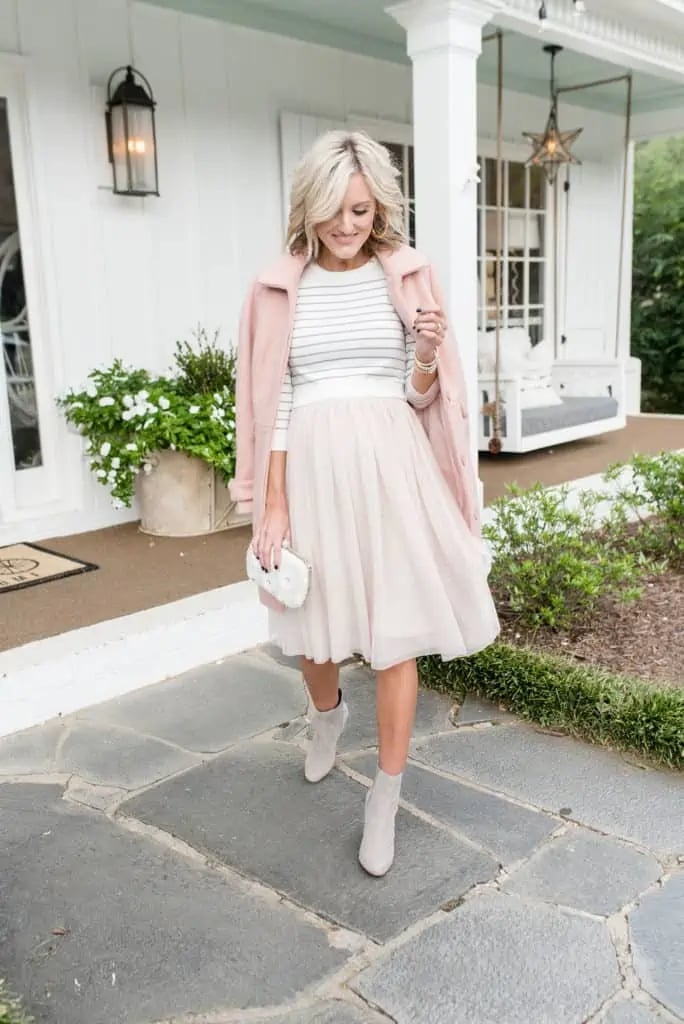 Pink Wool Coat with Tulle Skirt Pink Wool Coat with Tulle Skirt — Girly Outfits