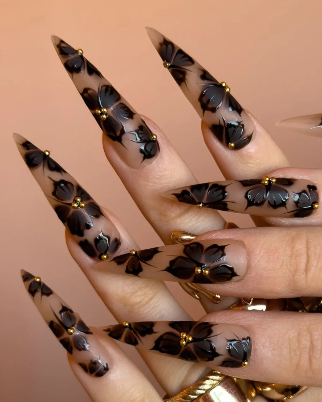 Deep Matte Black Long Stiletto Nails, The Sharp Deep Matte Black Long Stiletto Nails, The Sharp — Gothic Nails
