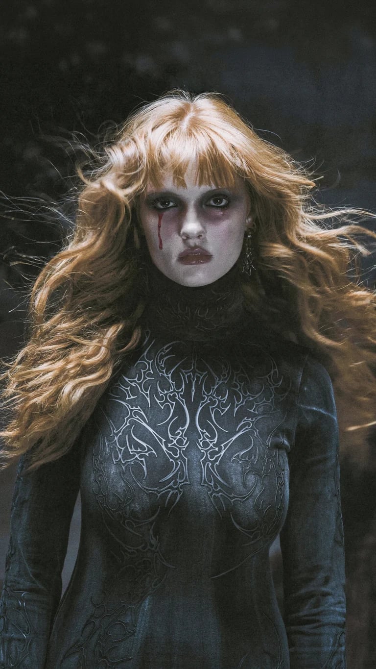 Turtleneck Dress With Intricate Silver Pattern Turtleneck Dress With Intricate Silver Pattern — Gothic Outfits