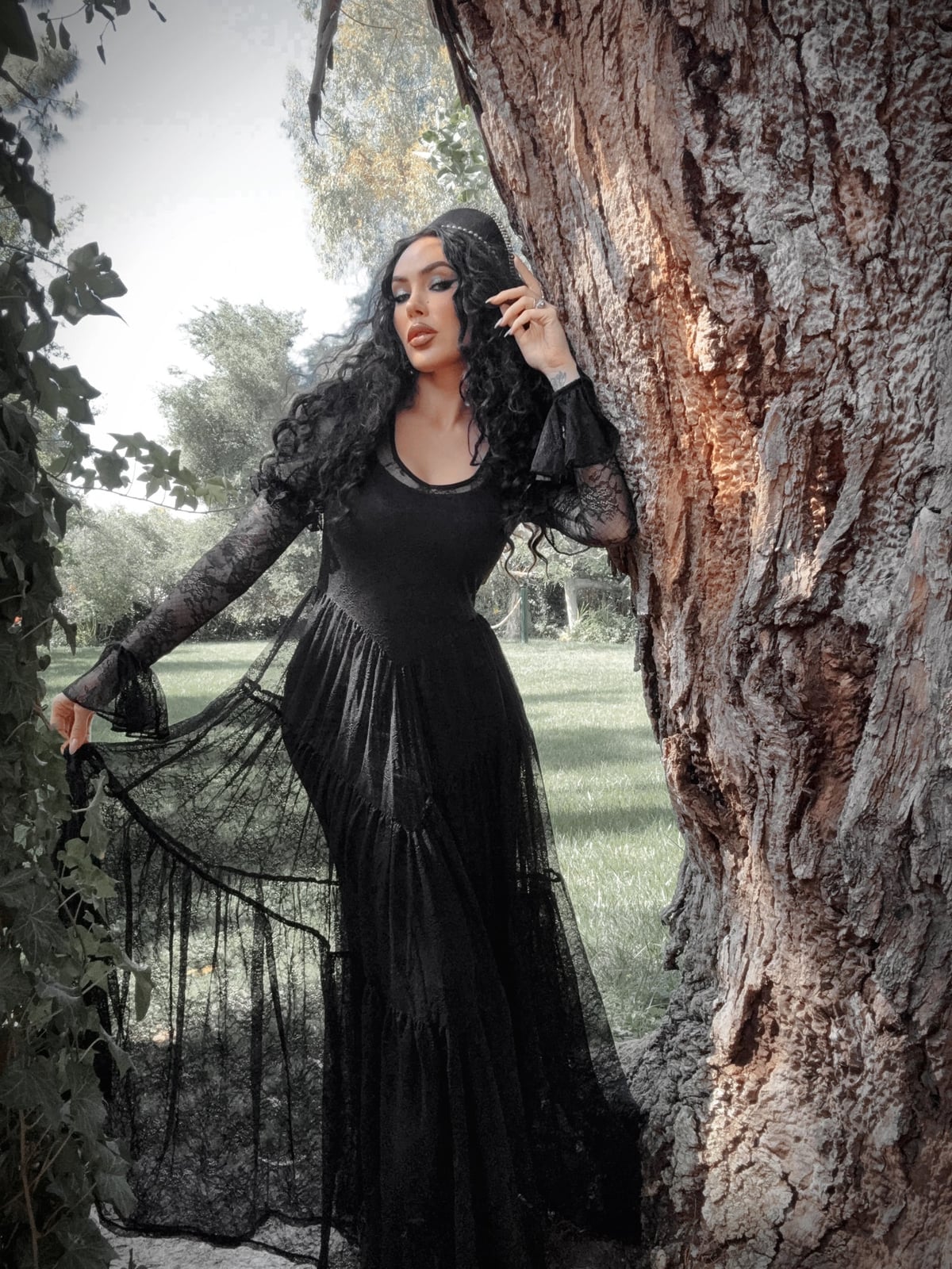 Tiered Lace Maxi Dress Tiered Lace Maxi Dress — Gothic Style
