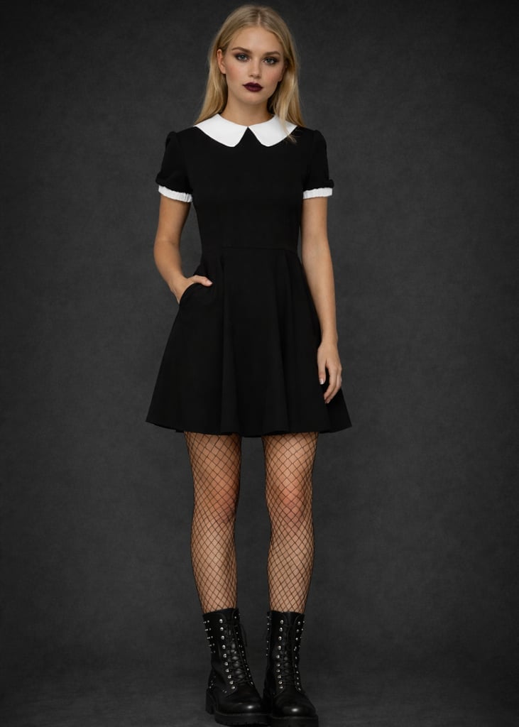 Peter Pan Collar Dress With Fishnets Peter Pan Collar Dress With Fishnets — Gothic Style