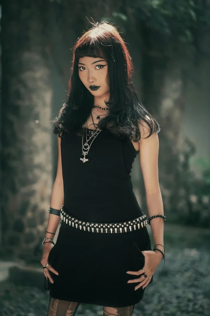 Sleeveless Top With Studded Belt Sleeveless Top With Studded Belt — Gothic Style
