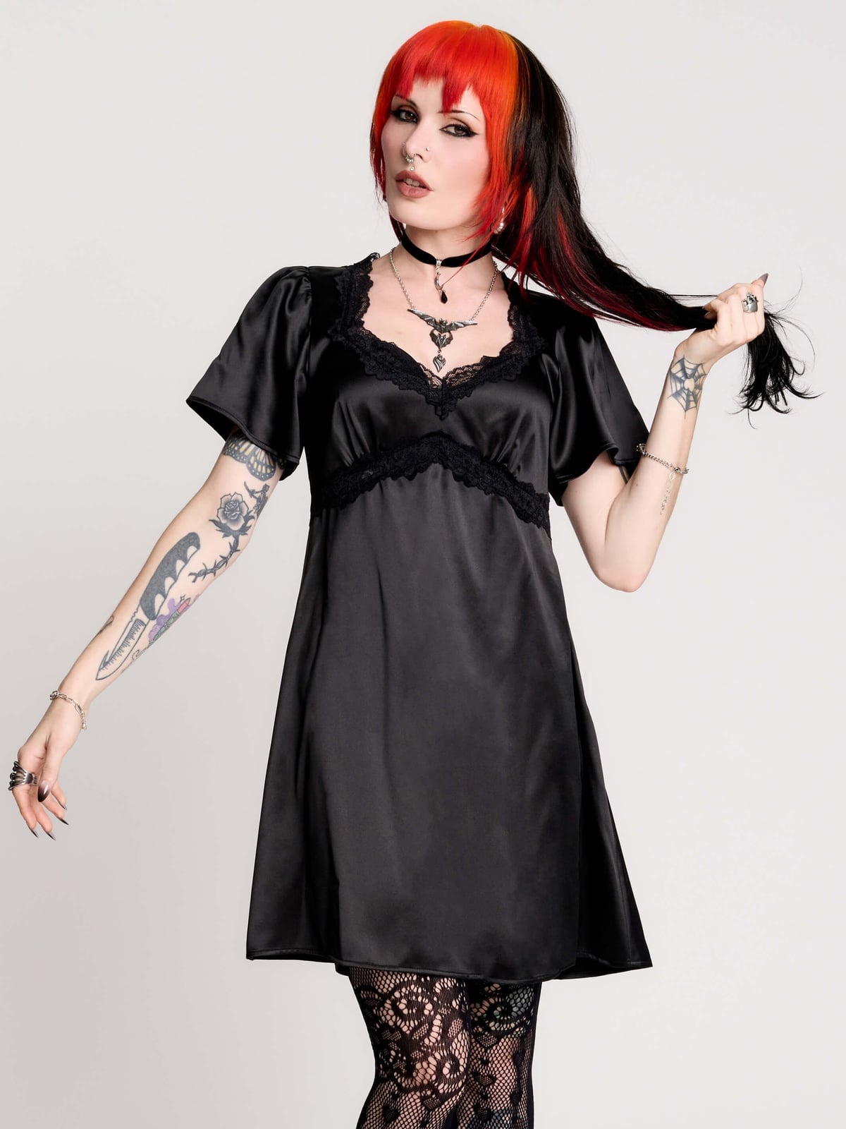 Satin Dress With Cathedral Print Satin Dress With Cathedral Print — Gothic Style