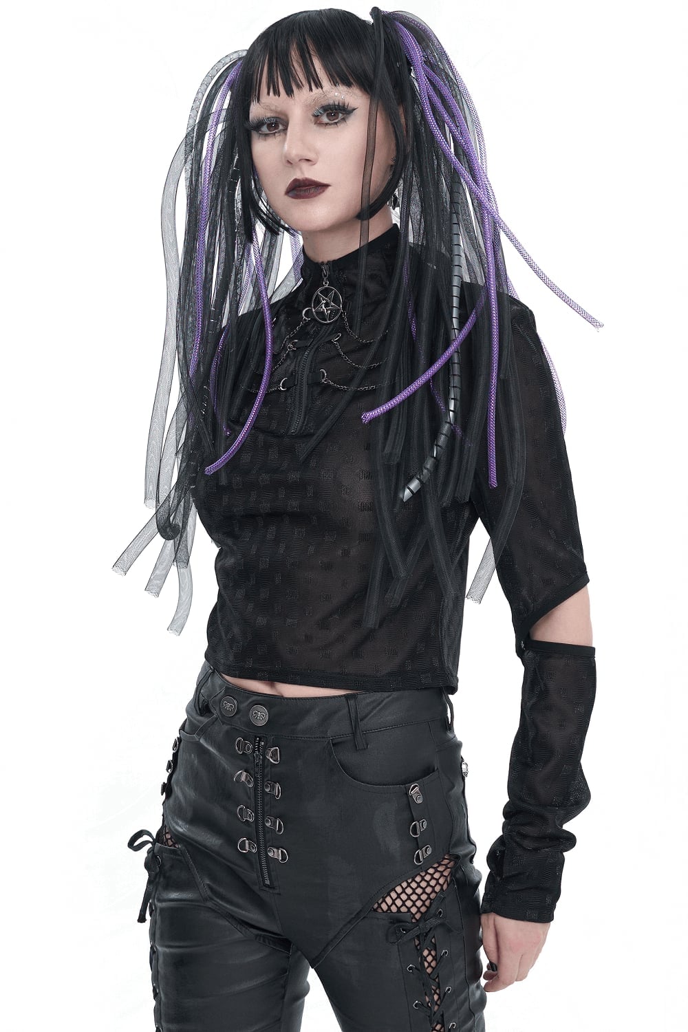 Sheer Top With Detached Sleeves Sheer Top With Detached Sleeves — Gothic Style