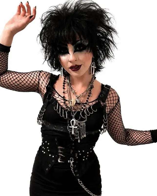Harness Top With Fishnet Layering Harness Top With Fishnet Layering — Gothic Style