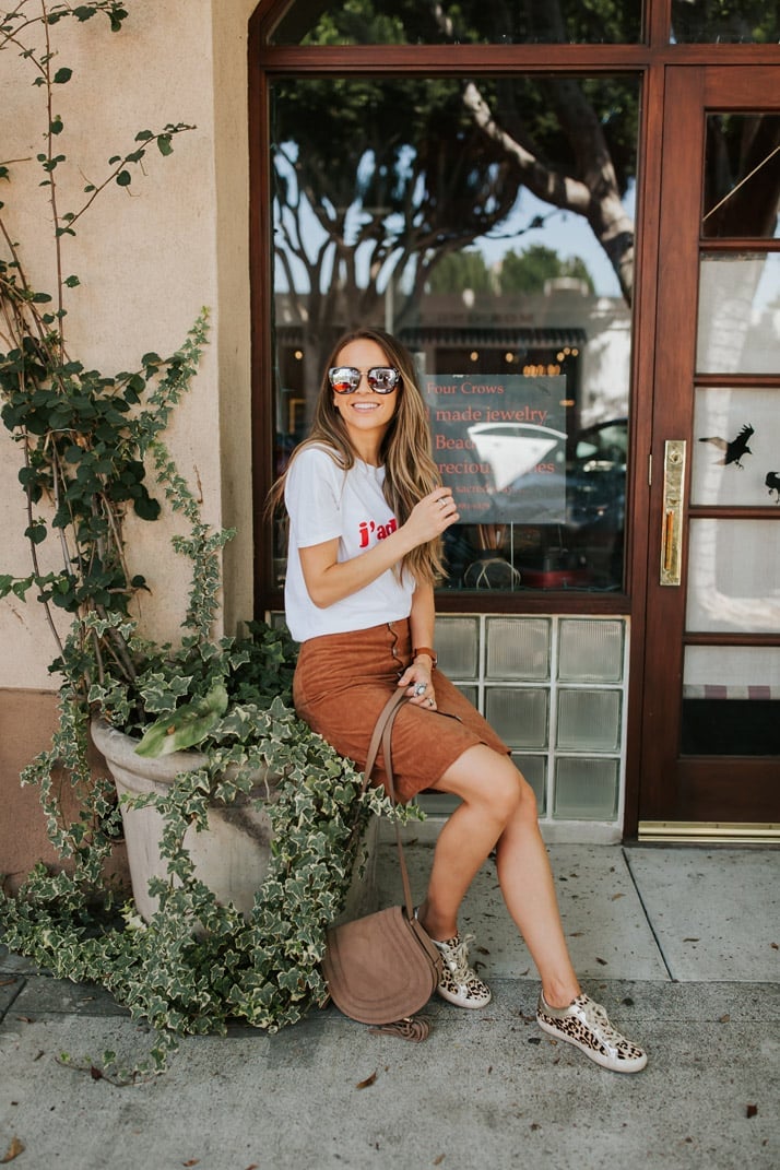 Graphic Tee With Corduroy Midi Skirt And Leopard Loafers Graphic Tee With Corduroy Midi Skirt And Leopard Loafers — Graphic Tee Outfits