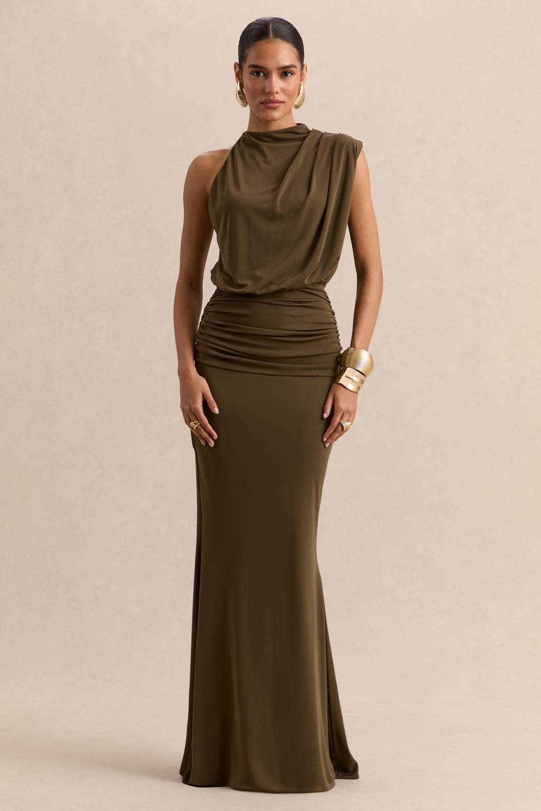 Lime Green One-Shoulder Dress With Feather Trim Lime Green One-Shoulder Dress With Feather Trim — Green Dress Outfit